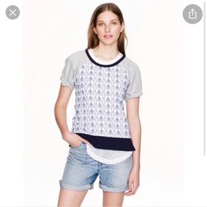 J. Crew Floral Print Panel Sweatshirt B2169 Size S